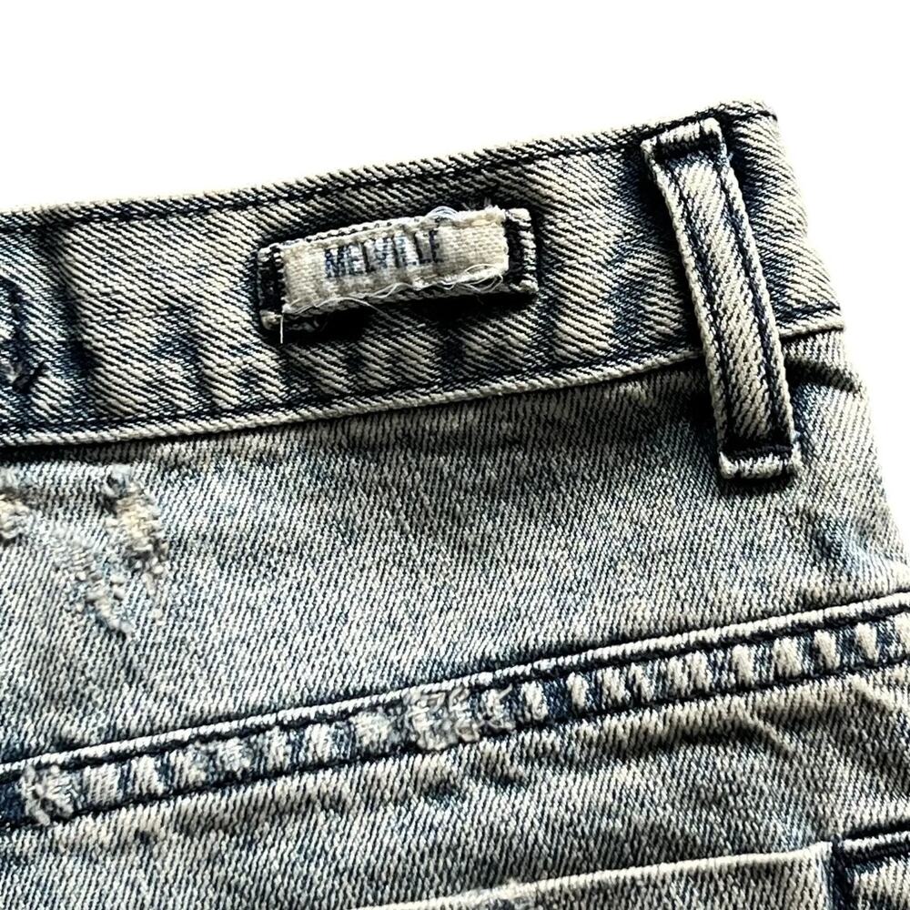 Brandy Melville Shorts Womens 26 Blue Distressed Denim Cut Off Cuffed High Waist - Picture 10 of 15